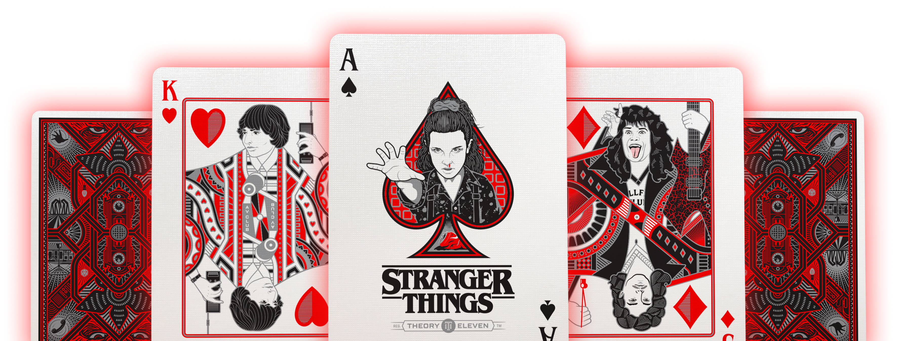 Theory11 Carte Da Gioco Premium Stranger Things - Edizione Collezionisti Con Dettagli Olografici Rossi E Argentati